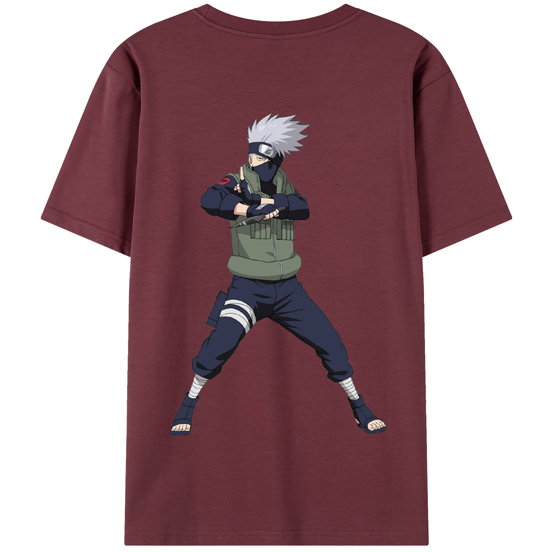 （画像用） NARUTO -ナルト- はたけ カカシ Hatake Kakashi 綿100％半袖Tシャツ（背面プリント）